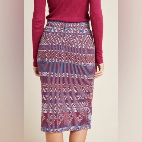 Anthropologie Maeve Carolina Knit Faux Wrap Pencil skirt - Picture 2 of 9